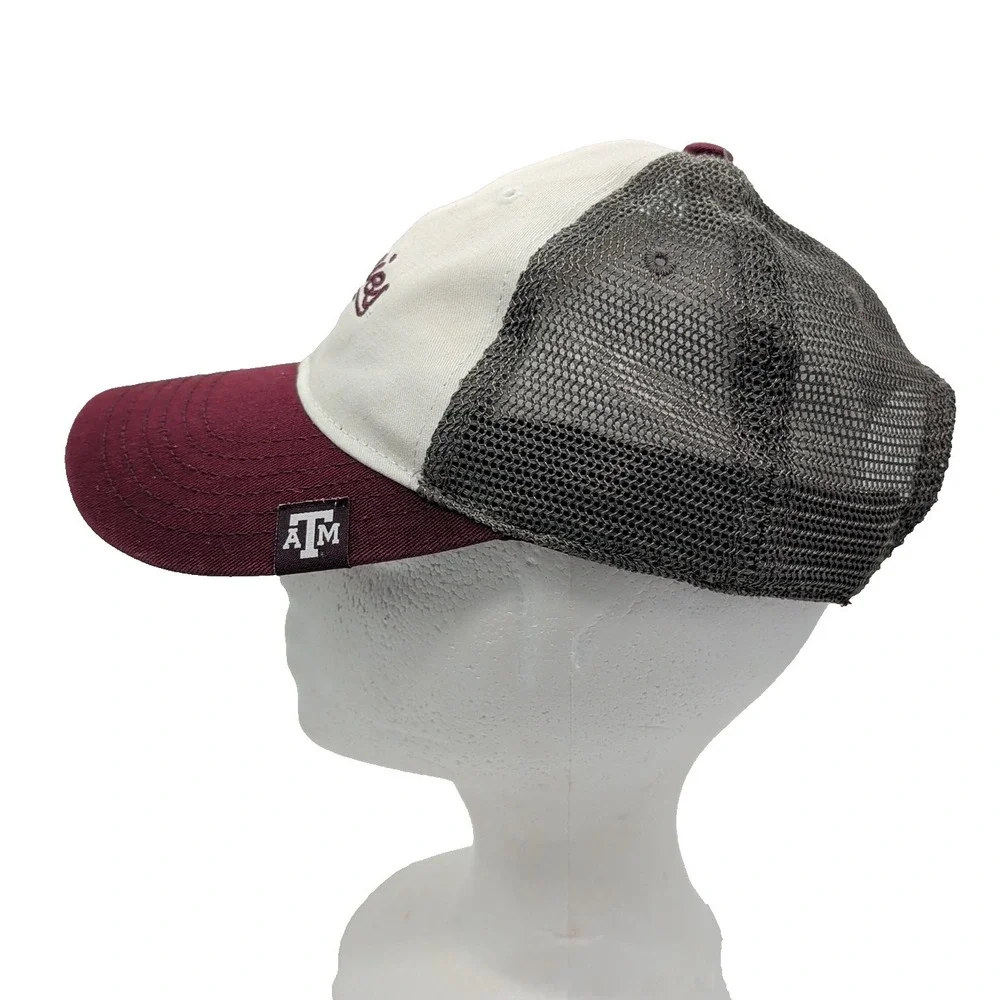 Texas A&M Aggies Hat Women's Mesh Snapback Adjustable Maroon Gray Baseball Cap